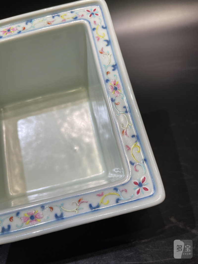 清道光 洋彩缠枝花卉纹花盆 - 图8